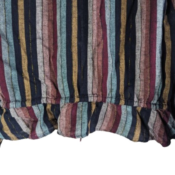 Rails Beaux Varadero Stripe Linen Blend Long Sleeve Blouse Medium - Picture 11 of 16